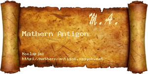 Mathern Antigon névjegykártya